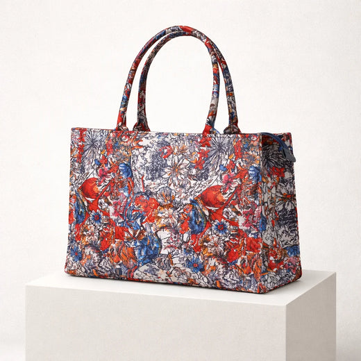Monarch Canvas Tote — Scarlet Garden