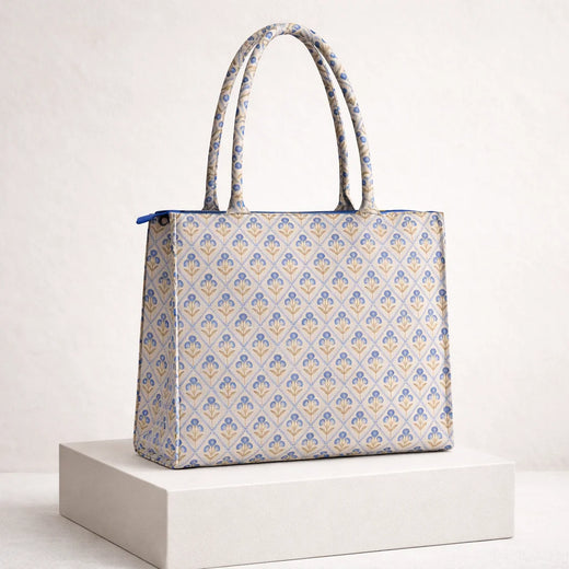 Monarch Canvas Tote — Sapphire Crest